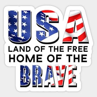 USA Land of the Free Home of the Brave B Sticker